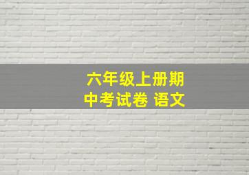 六年级上册期中考试卷 语文